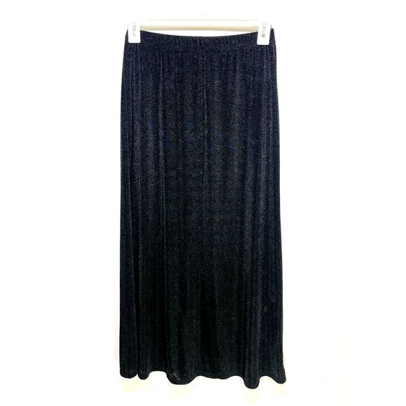Kathia Lea slinky maxi skirt VTG pull on non runcke traveler black comfy women M - Picture 1 of 5